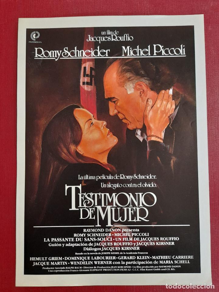 Cine: Testimonio de mujer. Romy Schneider, Michel Piccoli, Helmut Griem GUIA ORIGINAL