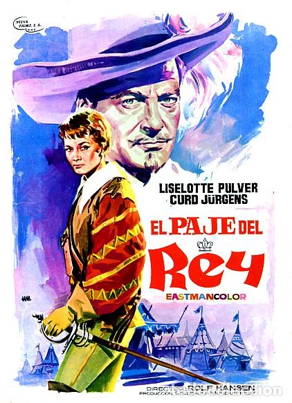 Cine: EL PAJE DEL REY 1960 GU&Iacute;A ORIGINAL DOBLE CON FOTOS DE SU ESTRENO EN ESPA&Ntilde;A LISELOTTE PULVER