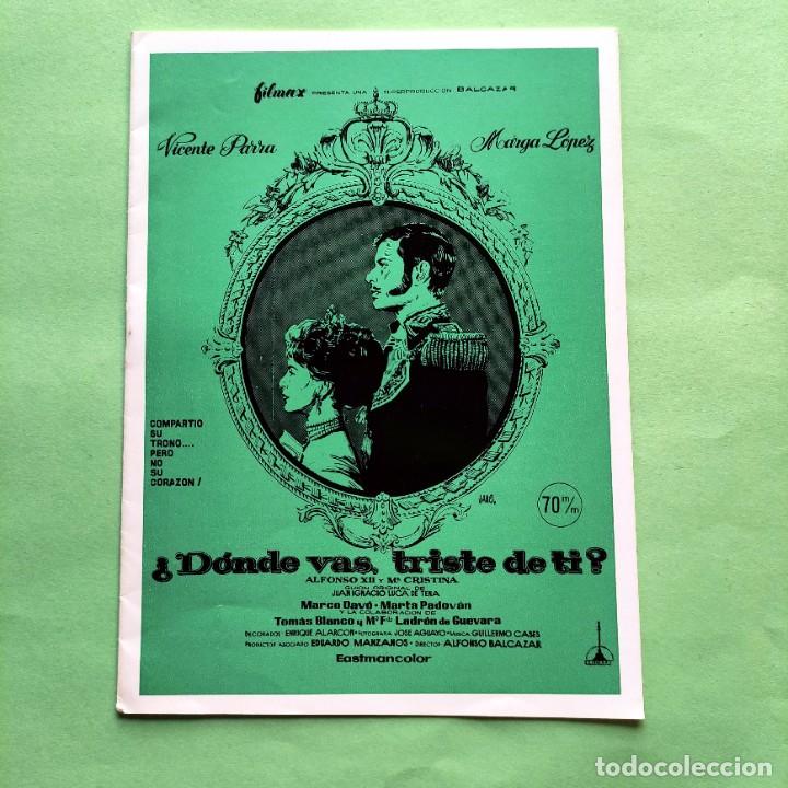 Cine: GUIA DE CINE &iquest; DONDE VAS TRISTE DE TI ? . VICENTE PARRA. 12 PAGINAS. L01