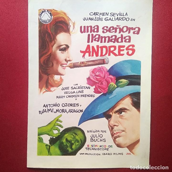 Cine: GUIA DE CINE - UNA SE&Ntilde;ORA LLAMADA ANDRES 1970 - CARMEN SEVILLA - 4 PAG. - L4
