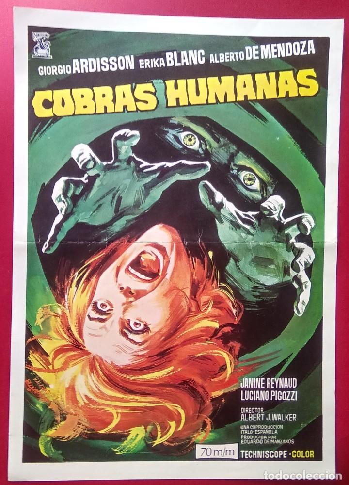Kino: GUIA DE CINE - COBRAS HUMANAS 1971 - TERROR DE CULTO.-BUENO - 2 PAGINAS - BUENO - L5