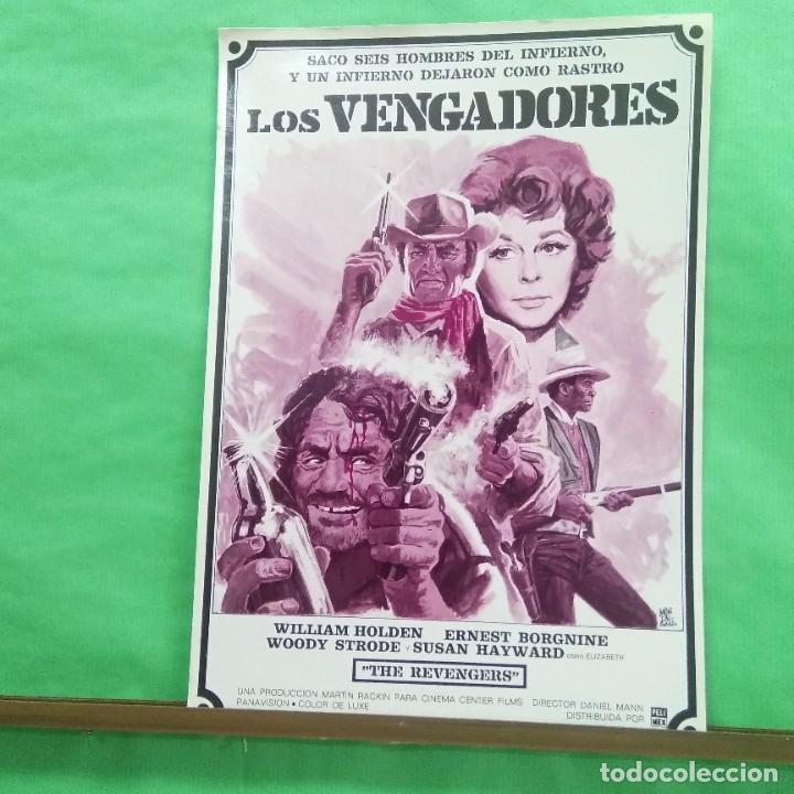 Cine: GUIA LOS VENGADORES - WILLIAM HOLDEN-ERNEST BORGINE- 2 PAGINAS - PARA ENMARCAR-EXCELENTE . L5