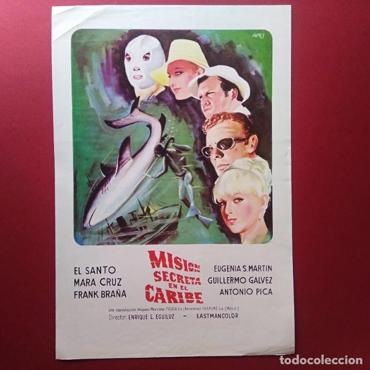 Kino: GUIA MISION SECRETA EN EL CARIBE 1971- SANTO EL ENMASCARDO DE PLATA . 2PAGINAS- BUENO - L5