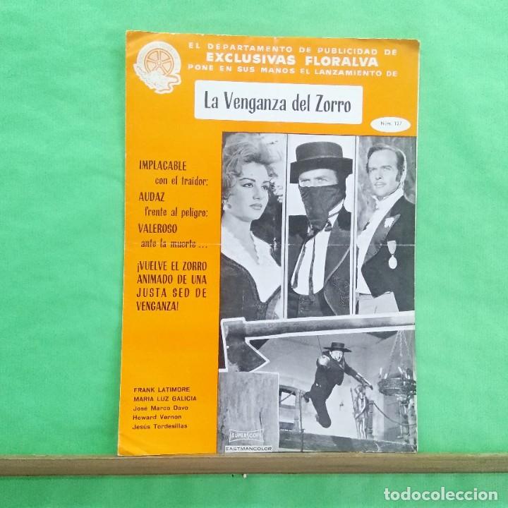 Cine: GUIA DE CINE - LA VENGANZA DEL ZORRO - 1962 FRANK LATIMORE - 2 PAGINAS- BUENO - L7