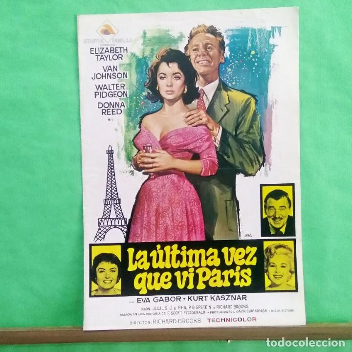 Cine: GUIA LA ULTIMA VEZ QUE VI PARIS - ELIZABETH TAYLOR - EXCELENTE- L7