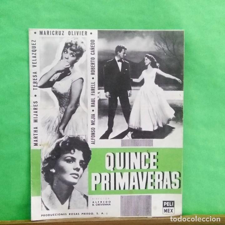 Cinema: GUIA DE CINE - QUINCE PRIMAVERAS -1960 TERESA VELAZQUEZ .MARTHA MIJARES - 4 PAGINAS - EXCELENTE - L7