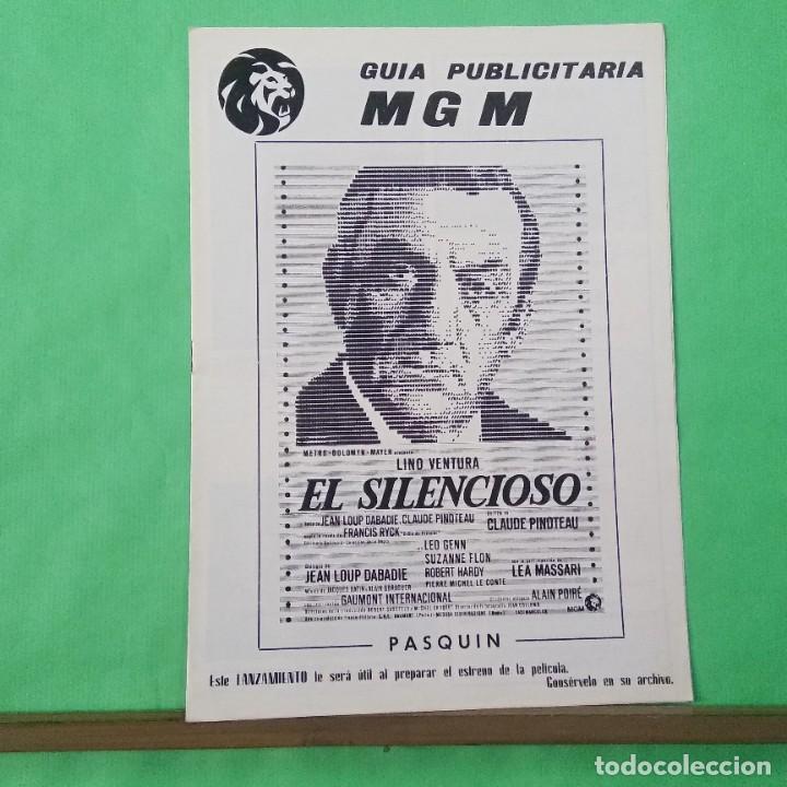Cinema: GUIA DE CINE - EL SILENCIOSO - Lino Ventura A&ntilde;o: 1973. 8 PAGINAS - EXCELENTE - L8