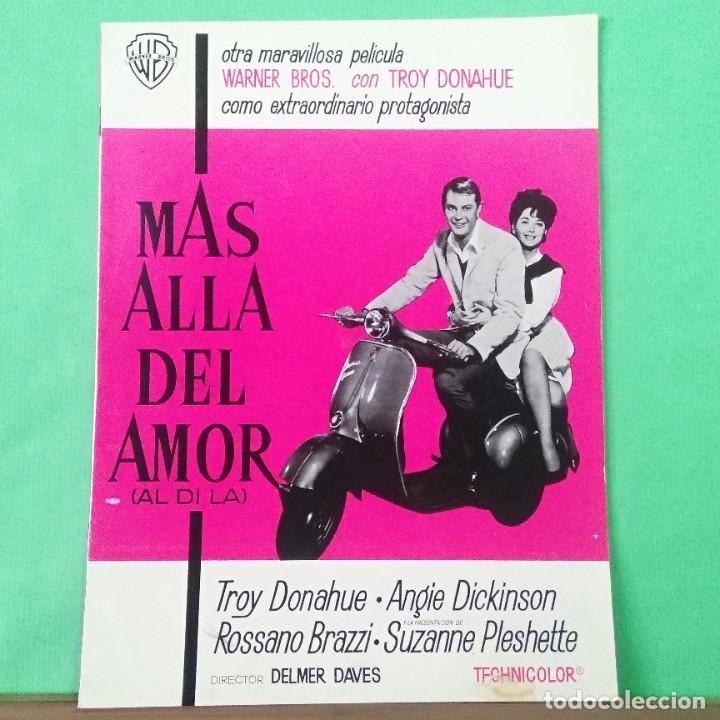 Cine: GUIA DE CINE - MAS ALLA DEL AMOR -1962 TROY DONAHUE-ANGIE DICKINSON - 12 PAGINAS -EXCELENTE - L9