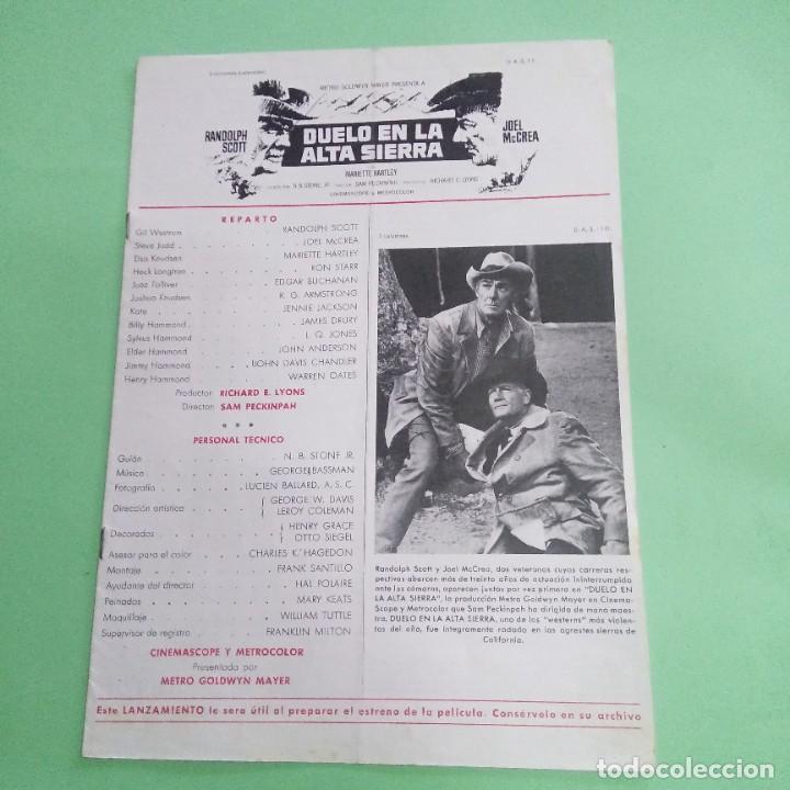 Cinema: GUIA DE CINE - DUELO EN LA ALTA SIERRA - RANDOLPH SCOTT - BUENO - L10