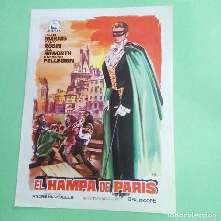 Cine: GUIA DE CINE - EL HAMPA DE PARIS - JEAN MARAIS - 1963 - 4 PAGINAS - EXCELENTE ESTADO - L10