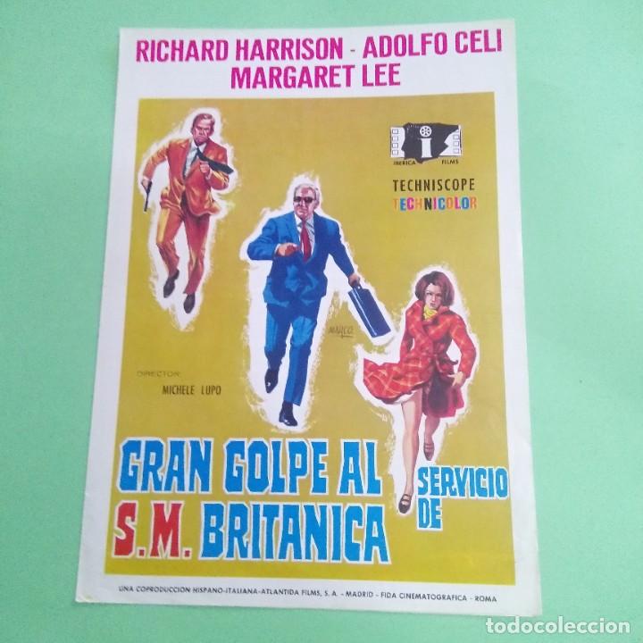 Cin&eacute;ma: GUIA GRAN GOLPE AL SERVIVIO DE S.M. BRITANICA -RICHARD HARRISON-4 PAGINAS - EXCELENTE - L10