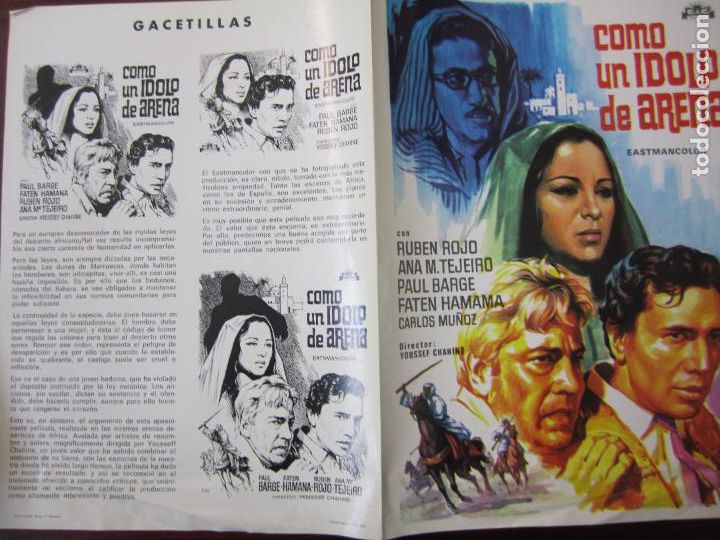 Cine: Como un idolo de arena - Guia publicitaria original - Youssf Chahine Elena M Tejeiro - Soligo