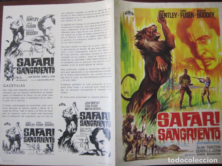 Cine: Safari sangriento Escape in the Sun- Guia publicitaria original - Vera Fusek - Soligo