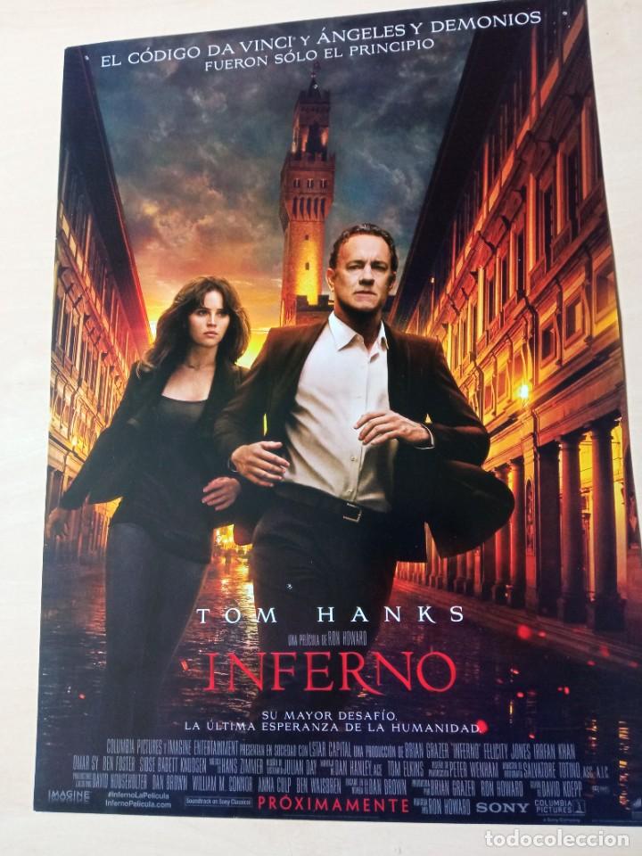 Cine: INFERNO (GUIA ORIGINAL DE CINE,SIMPLE) TOM HANKS VER FOTOS (PEDIDO MINIMO 5 EUROS)