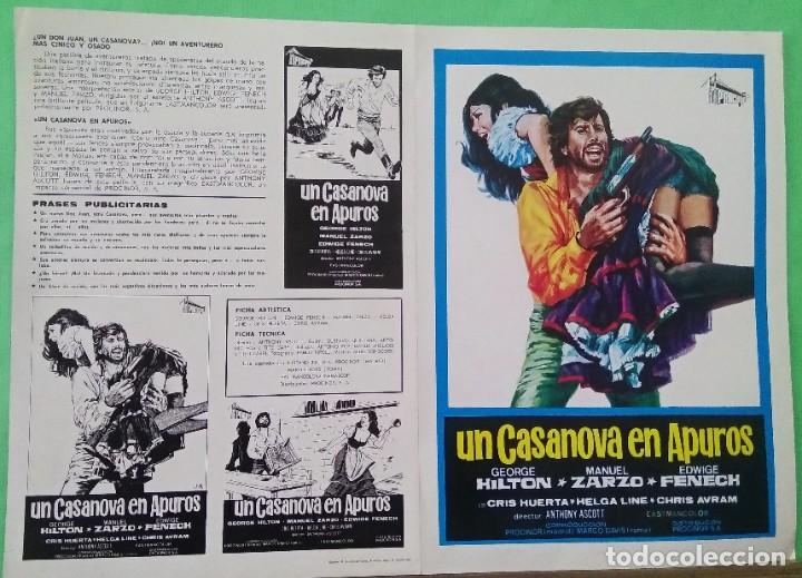 Cine: UN CASANOVA EN APUROS - GEORGE HILTON- EDWIGE FENECH - GUIA DE CINE - 4 PAG.- EXCELENTE - 14L