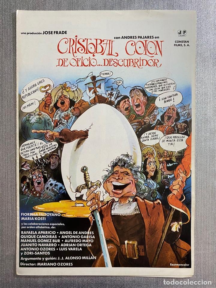 Cine: CRISTOBAL COLON DE OFICIO... DESCUBRIDOR. JOSE FRADE, ANDRES PAJARES. GUIA DE CINE.