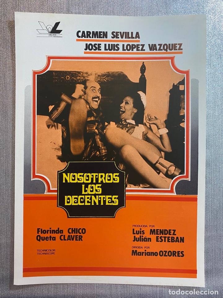 Cine: Nosotros, los decentes. Carmen Sevilla, Jos&eacute; Luis L&oacute;pez V&aacute;zquez, Florinda Chico. GUIA DE CINE.