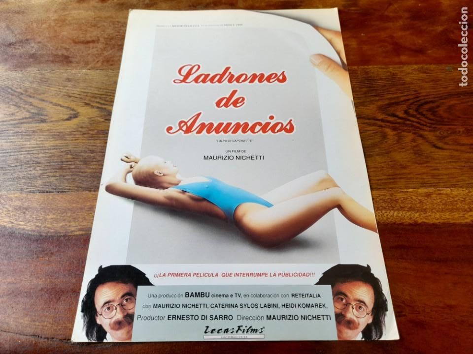 Cine: Ladrones de anuncios - Maurizio Nichetti, Caterina Sylos Labini - Guia original Lecas Films 1989