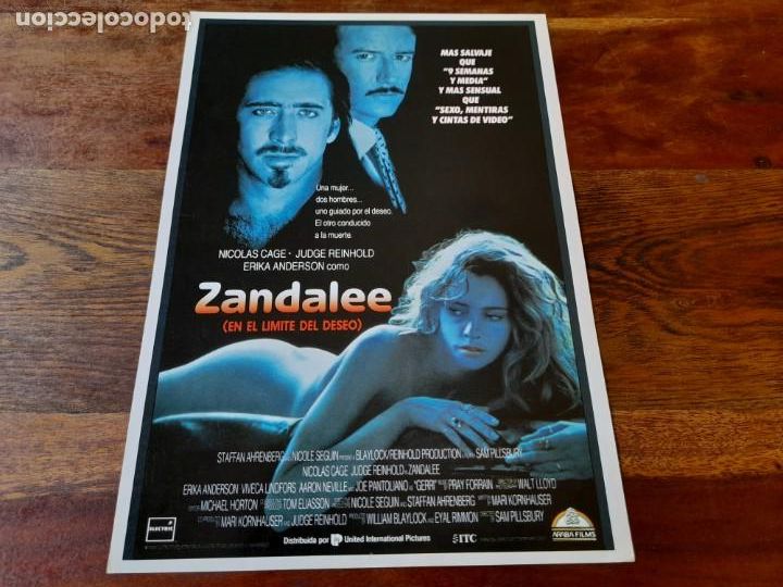 Cine: Zandalee En el l&iacute;mite del deseo - Nicolas Cage,Erika Anderson,J. Reinhold - Guia original Araba 1990