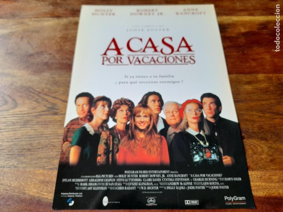 Cinema: A casa por vacaciones - Holly Hunter, Robert Downey Jr., Anne Bancroft - Guia original Sogepaq 1995