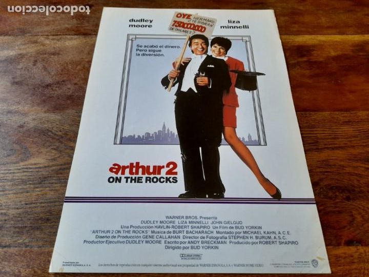 Cinema: Arthur 2 On the Rocks - Dudley Moore, Liza Minnelli, John Gielgud - Guia original Warner 1988