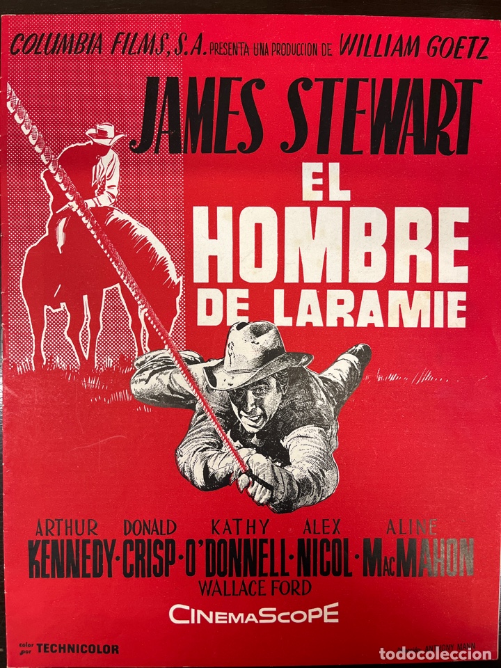 Cine: JAMES STEWART-EL HOMBRE DE LARAMIE-ARTHUR KENNEDY-DONALD CRISP-KATHY O`DONNELL-ALEX NICOL-MACMAHON