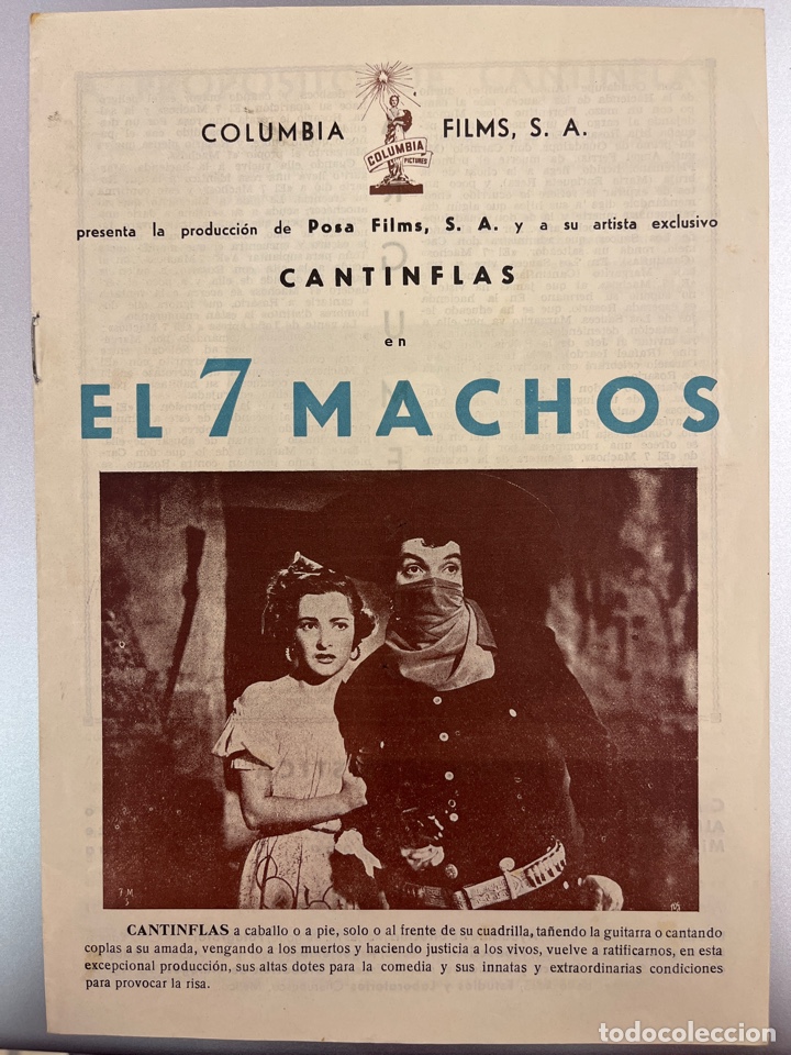 Cine: CANTINFLAS-EL 7 MACHOS-COLUMBIA FILMS-POSA FILMS-GUIA ORIGINAL