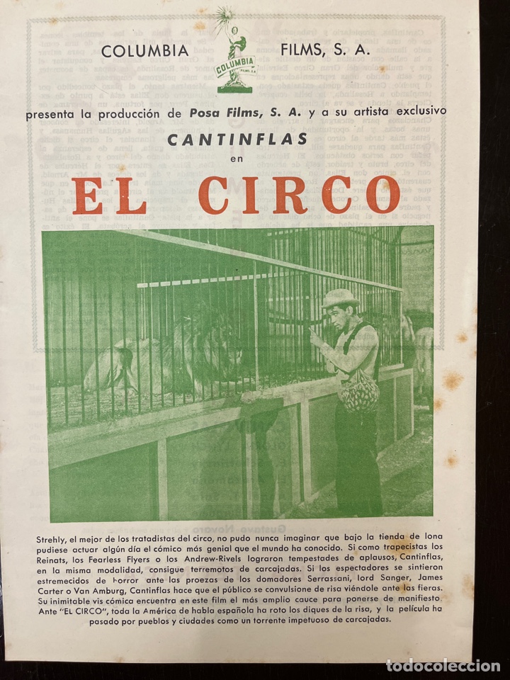 Cine: CANTINFLAS-EL CIRCO-COLUMBIA FILMS-POSA FILMS-GUIA ORIGINAL