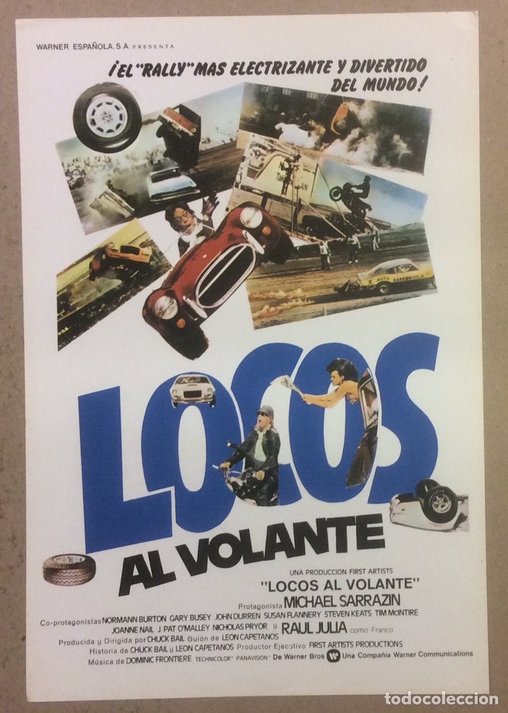 Kino: LOCOS AL VOLANTE (MICHAEL SARRAZIN, RAUL JULIA,...). GU&Iacute;A PROMOCIONAL DE LA PEL&Iacute;CULA