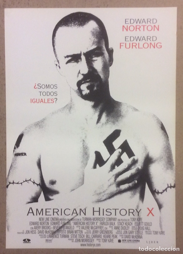 Kino: AMERICAN HISTORY X (EDWARD NORTON). GU&Iacute;A PROMOCIONAL DE LA PEL&Iacute;CULA. IDEAL PARA ENMARCAR