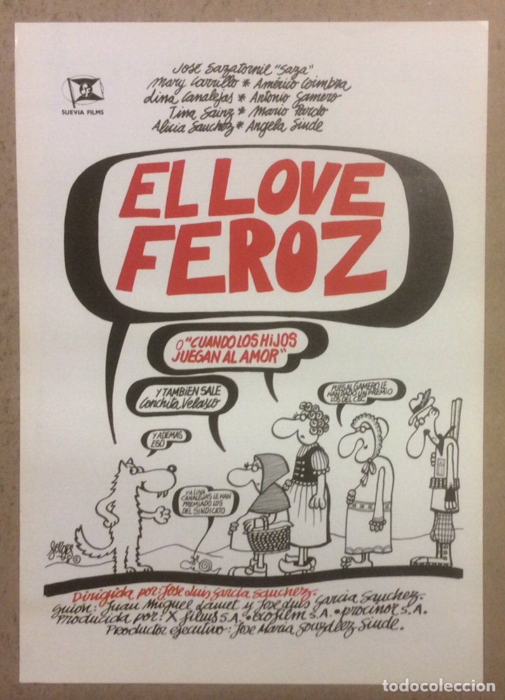 Cinema: EL LOVE FEROZ (JOS&Eacute; SAZATORNIL &ldquo;SAZA&rdquo;, MARY CARRILLO,..). GU&Iacute;A PROMOCIONAL DE LA PEL&Iacute;CULA
