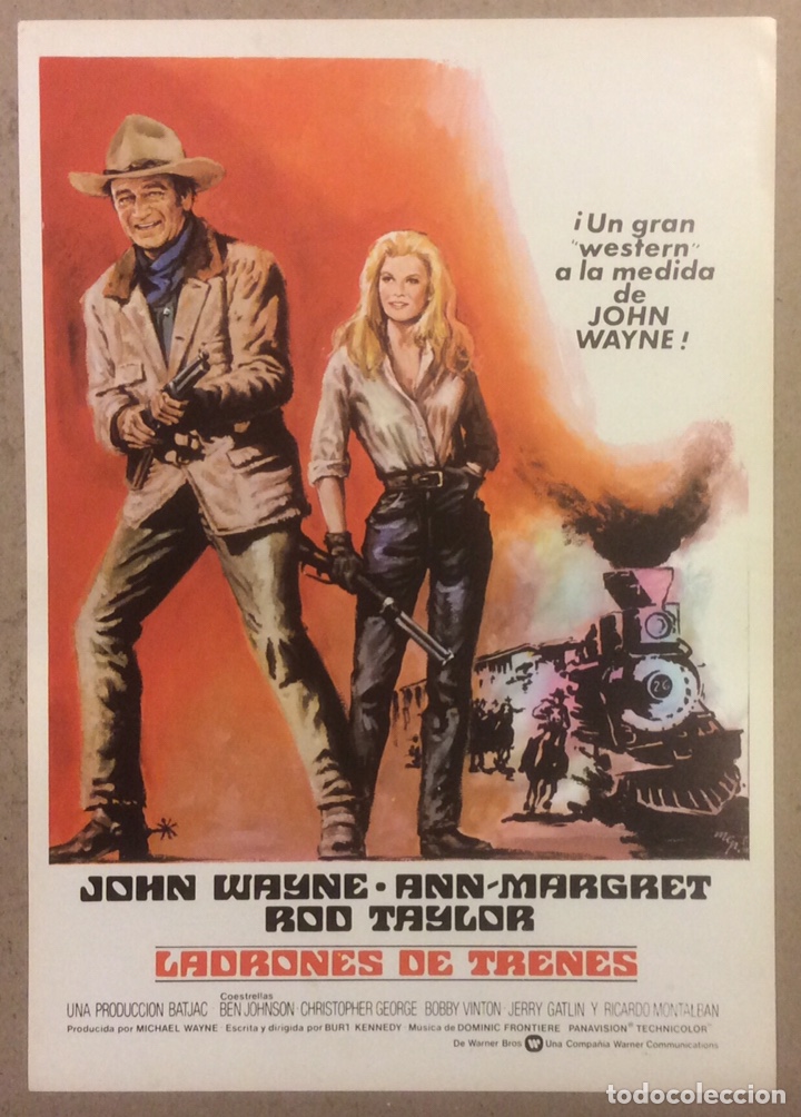 Cinema: LADRONES DE TRENES (JOHN WAYNE). GU&Iacute;A PROMOCIONAL DE LA PEL&Iacute;CULA. IDEAL PARA ENMARCAR