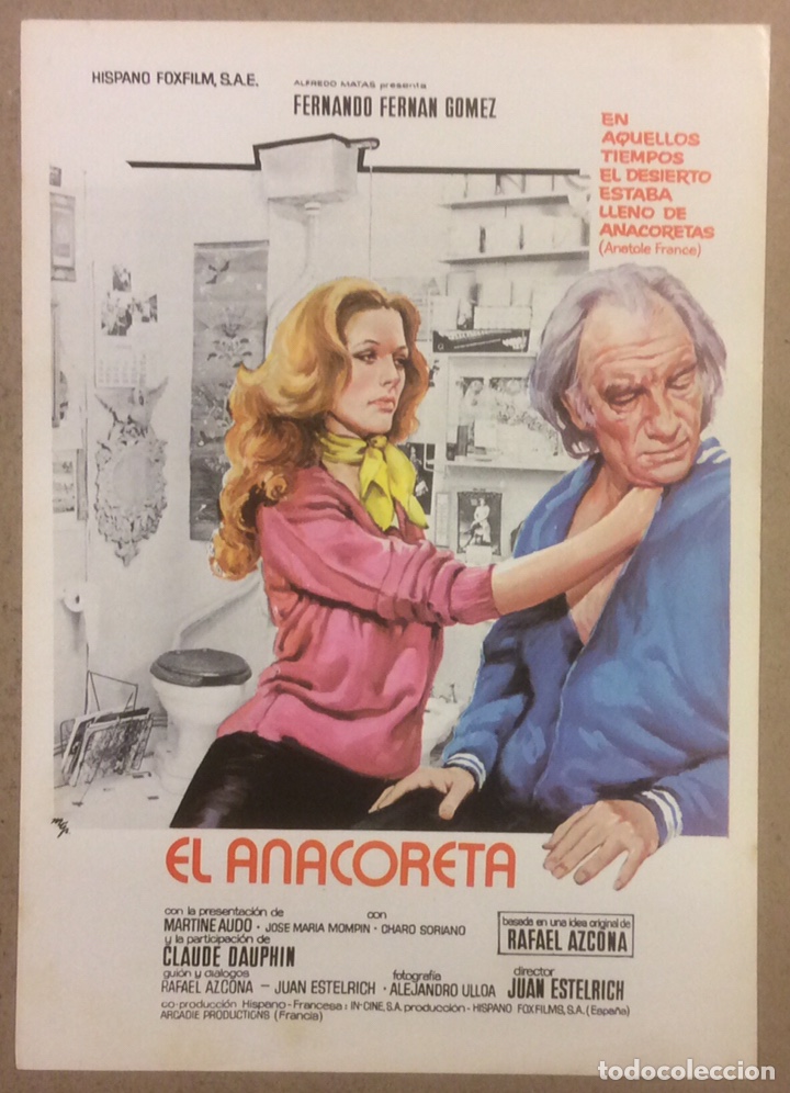 Kino: EL ANACORETA (FERNANDO FERNAN G&Oacute;MEZ). GU&Iacute;A PROMOCIONAL DE LA PEL&Iacute;CULA. IDEAL PARA ENMARCAR