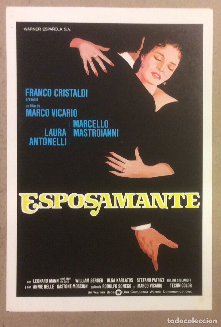 Cin&eacute;ma: ESPOSAMENTE (LAURA ANTONELLI, MARCELO MASTROIANNI). GU&Iacute;A PROMOCIONAL DE LA PEL&Iacute;CULA