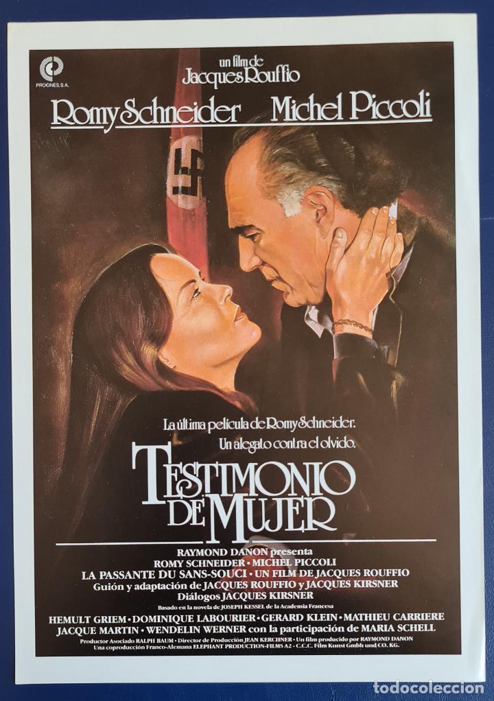 Cine: GU&Iacute;A TESTIMONIO DE MUJER ROMY SCHNEIDER MICHEL PICCOLI MARIA SCHELL HEMULT GRIEM - JACQUES ROUFFLIO
