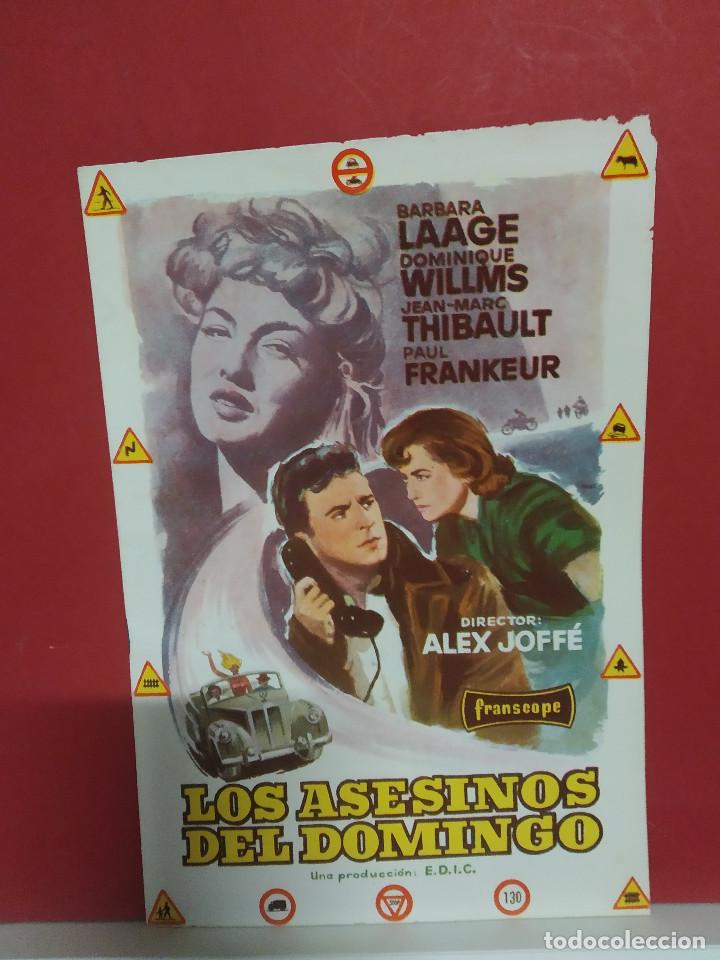 Cinema: Los asesinos del domingo. Barbara Laage, Dominique Wilms, Jean-Marc Thibault. GUIA ORIGINAL