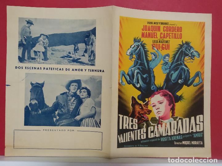 Cinema: Tres valientes camaradas. JOAQUIN CORDERO, MANUEL CAPETILLO, LILIA MARTINEZ. GUIA DOBLE