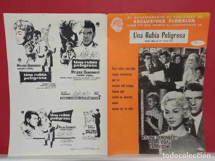 Kino: Una rubia peligrosa. Henri Vidal, Myl&egrave;ne Demongeot. GUIA DOBLE