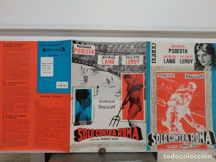 Cinema: Solo contra Roma. Rossana Podest&agrave;, Lang Jeffries, Philippe Leroy. GUIA TRIPTICA