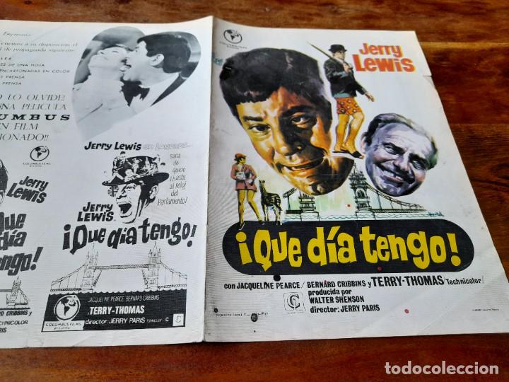 Cine: &iexcl;Qu&eacute; d&iacute;a tengo! - Jerry Lewis, Terry-Thomas, Jacqueline Pearce - Gu&iacute;a original Columbus 1972