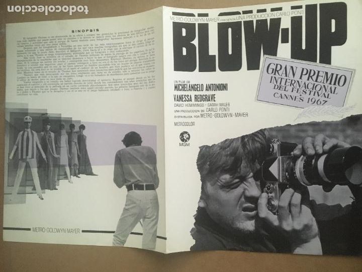 Cine: blow up - michelangelo antonioni guia publicitaria original estreno cannes 1967