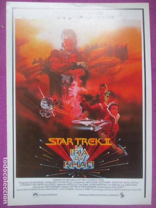 Cine: GUIA PUBLICITARIA CINE STAR TREK II LA IRA DE KHAN WILLIAM SHATNER LEONARD NIMOY G1401