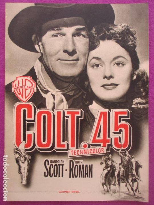 Cin&eacute;ma: GUIA PUBLICITARIA CINE COLT 45 RANDOLPH SCOTT RUTH ROMAN WARNER BROS G1428
