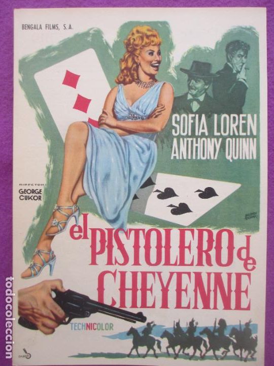 Cine: GUIA PUBLICITARIA CINE EL PISTOLERO DE CHEYENNE SOFIA LOREN ANTHONY QUINN BENGALA FILMS G1573