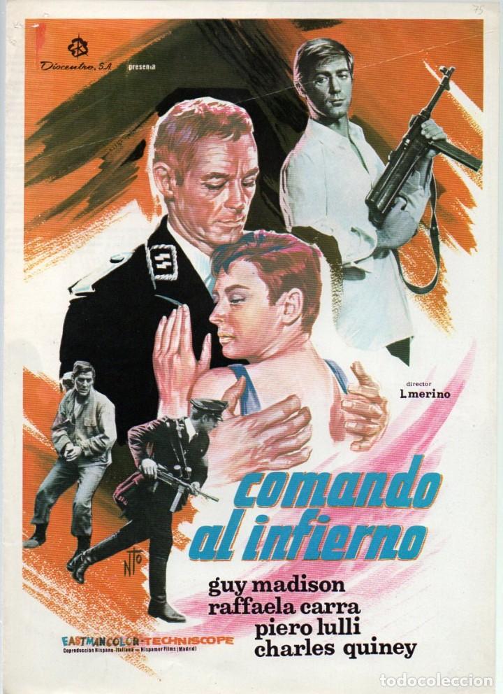 Cinema: GUIA DOBLE - COMANDO AL INFIERNO. DISCENTRO S.A., RAFFAELA CARRA, GUY MADISON...