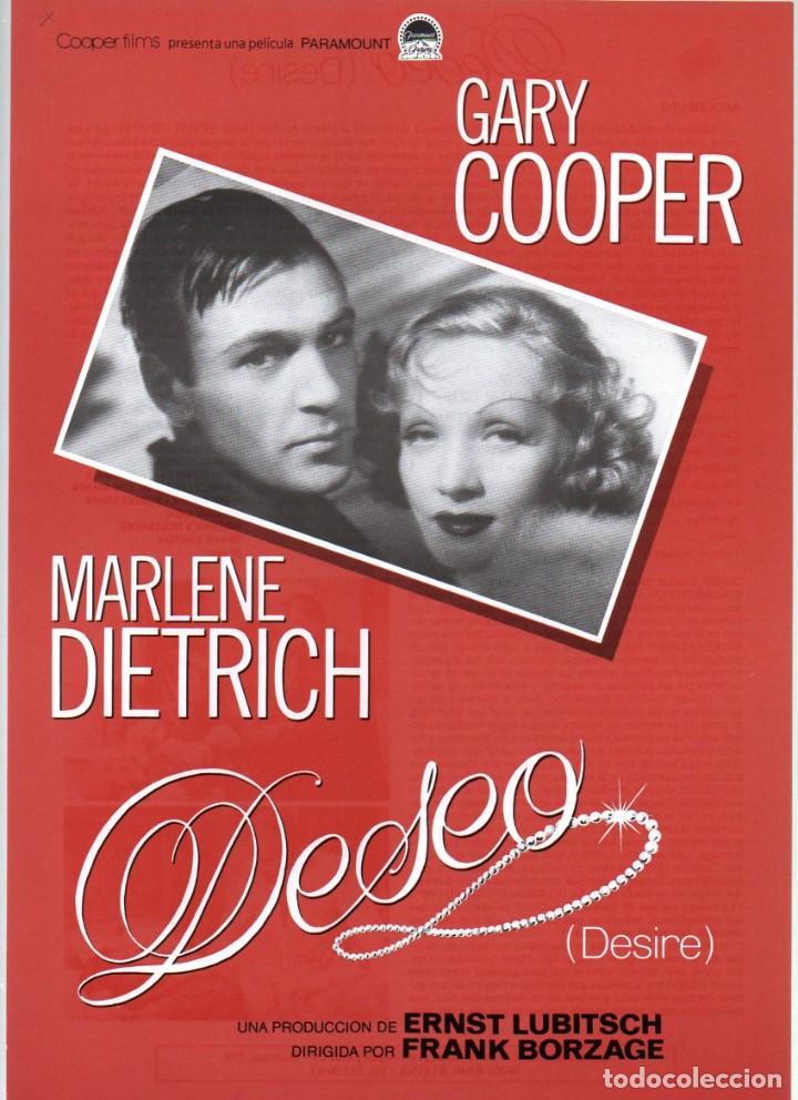 Cine: GUIA SENCILLA - DESEO (DESIRE), GARY COOPER, MARLENE DIETRICH. COOPER FILMS - PARAMOUNT.