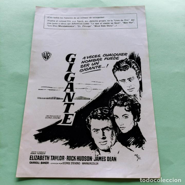 Cine: GUIA . GIGANTE . ELISABETH TAYLOR . 2 PAGINAS .EXCELENTE . L17