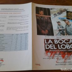 Cine: LA BOCA DEL LOBO - GUSTAVO BUENO, TOÑO VEGA, FRANCISCO J. LOMBARDI - GUÍA ORIGINAL GOLEM 1988. Lote 345553028