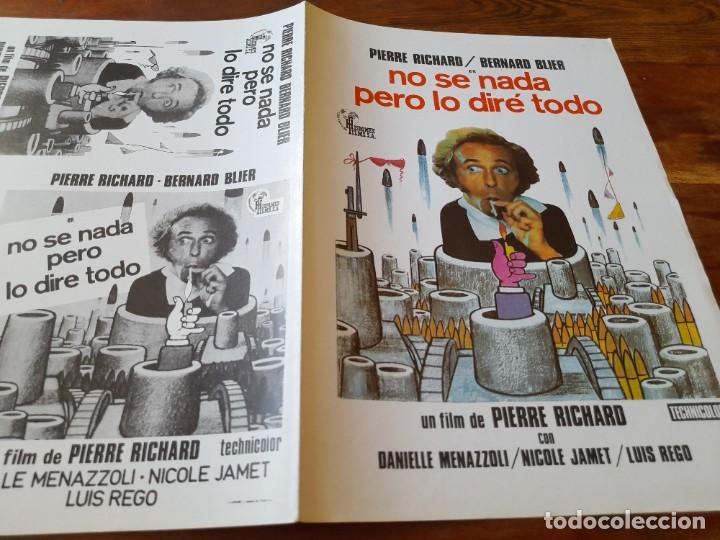 Cin&eacute;ma: No s&eacute; nada pero lo dir&eacute; todo - Pierre Richard,Bernard Blier,H&eacute;l&egrave;ne Duc - Gu&iacute;a original Hispamex 1974