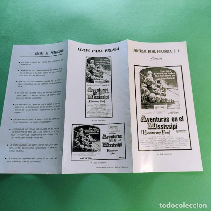 Cine: Gu&iacute;a . AVENTURAS EN EL MISSISSIPI . HUCKLEBERRY FINN . 1975 . 6 PAGINAS . EXCELENTE . . L17